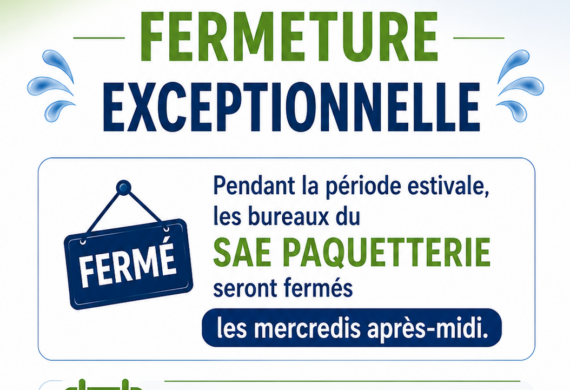 Fermeture exceptionnelle les mercredis après midi