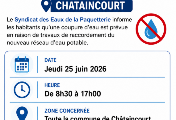 AVIS DE COUPURE – CHATAINCOURT