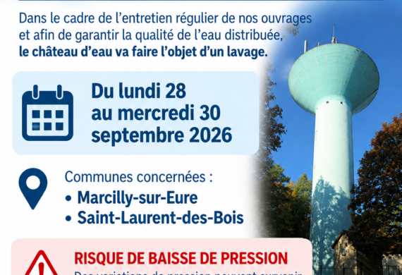 Baisse de pression Marcilly sur Eure et Saint Laurent des Bois